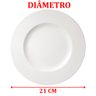 Jogo Pratos Sobremesa Lanche 12pçs 12 Pessoas Aba Larga 21cm - 4