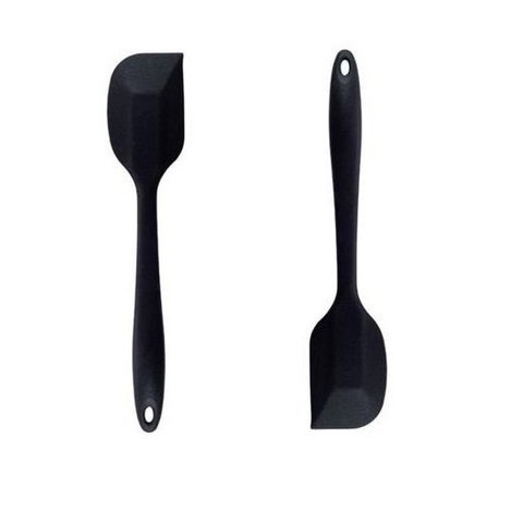 Duas Espátula de Silicone Maciço Preto 27 Cm Unyhome.