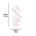 Ver imagem 2 de Escultura Ferro Quadradinho Triplo Rose Gold Decorativo