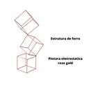 Ver imagem 4 de Escultura Ferro Quadradinho Triplo Rose Gold Decorativo