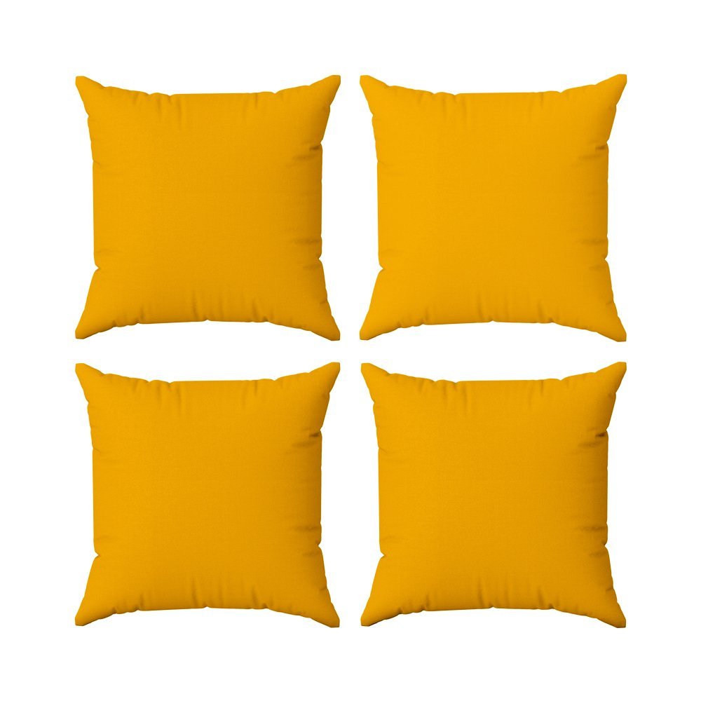 Kit 4 Capas Almofadas Decorativas Lisas 45x45 ID Decor :12 Amarelo Gema