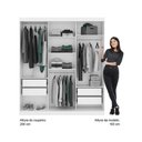 Ver imagem 7 de Guarda Roupa Casal 3 Portas 4 Gav Espelho Branco Carraro