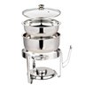 Rechaud Redondo Banho Maria Gourmet Aço Inox 8 Litros com Tampa de Vidro - Brinovar - 4