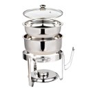 Ver imagem 4 de Rechaud Redondo Banho Maria Gourmet Aço Inox 8 Litros com Tampa de Vidro - Brinovar