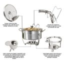 Ver imagem 2 de Rechaud Redondo Banho Maria Gourmet Aço Inox 8 Litros com Tampa de Vidro - Brinovar