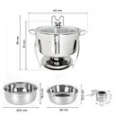 Ver imagem 6 de Rechaud Redondo Banho Maria Gourmet Aço Inox 8 Litros com Tampa de Vidro - Brinovar