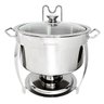 Rechaud Redondo Banho Maria Gourmet Aço Inox 8 Litros com Tampa de Vidro - Brinovar - 1