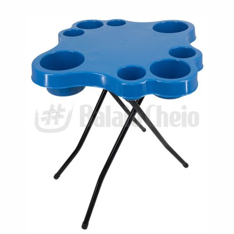 Mesa Mesinha Petisqueira Dobrável Azul