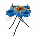 Ver imagem 3 de Mesa Mesinha Petisqueira Dobrável Azul