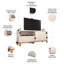 Ver imagem 7 de Rack Bancada para Tv 55 Pol 150cm Lucca Off White/freijó C01 - Mpozenato