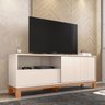 Rack Bancada para Tv 55 Pol 150cm Lucca Off White/freijó C01 - Mpozenato - 2