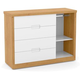 Berço Americano Capitonê New Boucle e Cômoda Infantil Tutto New Freijó Branco Acetinado e Colch - 3