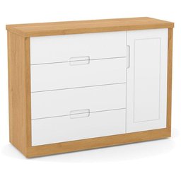 Berço Americano Capitonê New Boucle e Cômoda Infantil Tutto New Freijó Branco Acetinado e Colch - 4