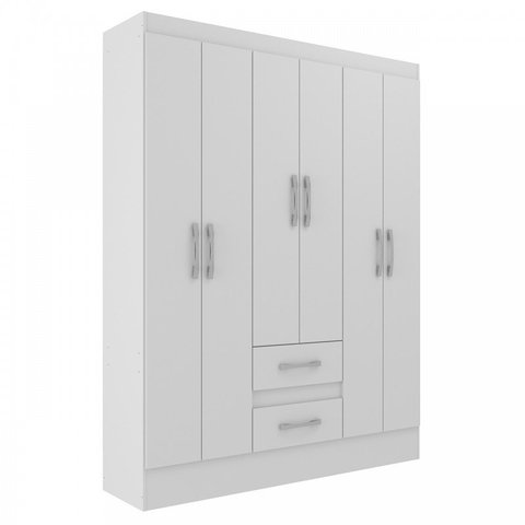 Guarda-Roupa Casal Magistral 6 Portas 2 Gavetas Cor Branco