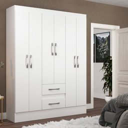Guarda-Roupa Casal Magistral 6 Portas 2 Gavetas Cor Branco - 2