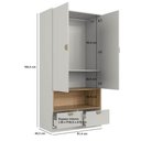 Ver imagem 5 de Guarda Roupas Infantil Juvenil com Nicho 2 Portas e 2 Gavetas Arenas Lille GL1080