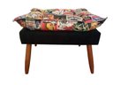 Ver imagem 4 de Kit 2 Poltronas + Puff Decorativo Opala Suede Composê Cerveja Pés Madeira Ms Decor