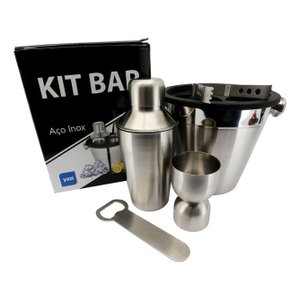 Kit Bar Inox Com 5 Peças