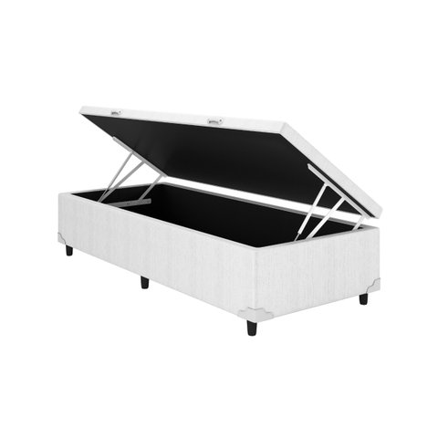 Baú Solteiro 88x188 Blindado Linhão Branco