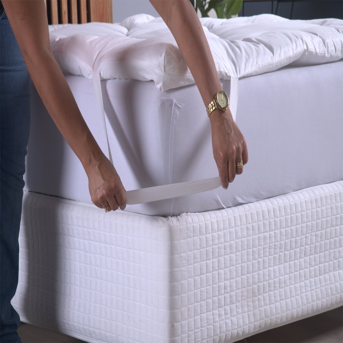 Pillow Top Extra Macio para Colchão King Size de 1,93 X 2,03 até 0,50cm de Altura.:branco - 3