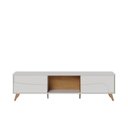 Ver imagem 2 de Rack Bancada Amalfi para TV 75" 216cm MDF MDP com LED Off White Freijó Colibri Móveis