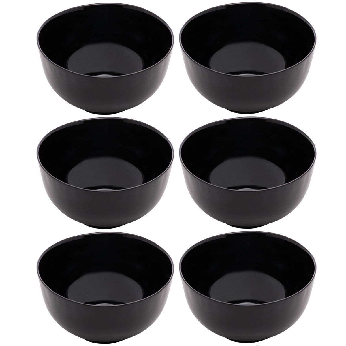 Kit 6 Bowls de Vidro 700ml Cumbucas Preto Tigela Sopa Saladas Caldos Sobremesas Opalino Lyor - 1