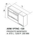 Ver imagem 2 de Armário Aéreo 2 Portas 120cm Vidro Reflecta Nicho Adega Nápoles - Itatiaia Cinamomo-off White