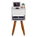 Ver imagem 4 de Mesa de Cabeceira Retro 30cm Pé Palito Castanho Envio Montada