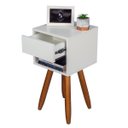 Ver imagem 2 de Mesa de Cabeceira Retro 30cm Pé Palito Castanho Envio Montada