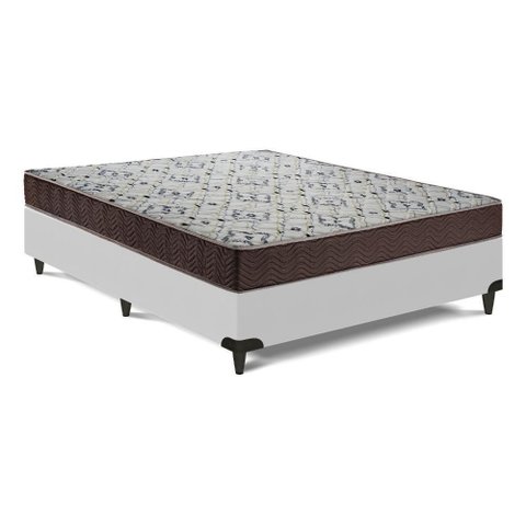 Cama Box com Colchão Casal ISO 150 D45 Espuma Branco Ortobom