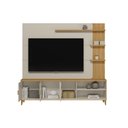 Ver imagem 4 de Home P/ Tv até 70 Pol Napoli C/ 3 Portas 4 Prateleiras e Led 193x200cm Tauari/off White Fosco -