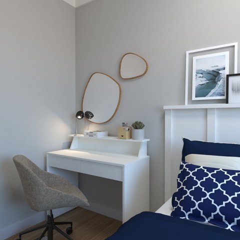 Mesa ou Escrivaninha com Gaveta para Home Office ou Escritório ou Quarto 2 Gavetas 100cm MDF Branco