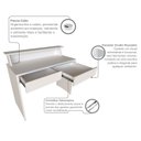Ver mais imagens de Mesa ou Escrivaninha com Gaveta para Home Office ou Escritório ou Quarto 2 Gavetas 100cm MDF Branco