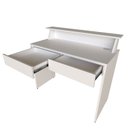 Ver imagem 3 de Mesa ou Escrivaninha com Gaveta para Home Office ou Escritório ou Quarto 2 Gavetas 100cm MDF Branco