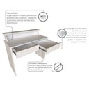 Ver mais imagens de Mesa ou Escrivaninha com Gaveta para Home Office ou Escritório ou Quarto 2 Gavetas 100cm MDF Branco