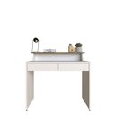 Ver imagem 5 de Mesa ou Escrivaninha com Gaveta para Home Office ou Escritório ou Quarto 2 Gavetas 100cm MDF Branco e Carvalho