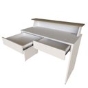 Ver imagem 3 de Mesa ou Escrivaninha com Gaveta para Home Office ou Escritório ou Quarto 2 Gavetas 100cm MDF Branco e Carvalho