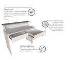 Ver mais imagens de Mesa ou Escrivaninha com Gaveta para Home Office ou Escritório ou Quarto 2 Gavetas 100cm MDF Branco e Carvalho