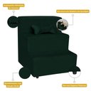 Ver imagem 3 de Escada Pet 3 Degraus para Cachorro e Gato R01 Veludo Verde - Annie Decor