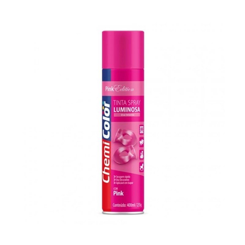 Tinta Spray Luminosa Pink 400 ml Chemicolor - 1