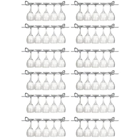 12 Suportes Organizador de Armário Porta Taças Cromado 35cm