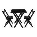 Ver imagem 2 de Kit 4 Conjuntos Mesa Dobrável para Bar e Restaurante 60x60cm com 2 Cadeiras em Madeira Maciça - Pret