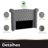 Cabeceira Casal Estofada para Cama Box Ayla Veludo - 5