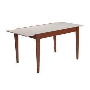 Mesa Extensível para Cozinha - Imbuia/offwhite sem Vidro 120x80