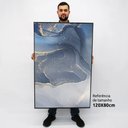 Ver imagem 2 de Quadro Decorativo em Canvas Abstrato Mármore TaColado Moldura Flutuante 4,5cm Freijó 120 x 80cm