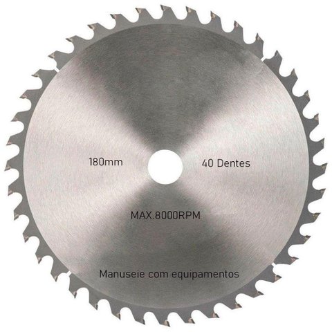 Kit 2 Discos de Serra Circular com 40 Dentes 7" 180mm para Madeira