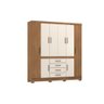 Guarda Roupa Casal 8 Portas e 4 Gavetas New Realce Amêndola/Off White - Demóbile - 1