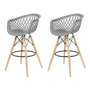 Kit 2 Banquetas Web Apoio de Braço Bancada Bar Bistrô Sala Cozinha Restaurante - Mercado Cadeiras