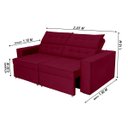 Ver imagem 4 de Sofá Austrália 2,50m 4 Lugares Retrátil e Reclinável D35 - Vinho