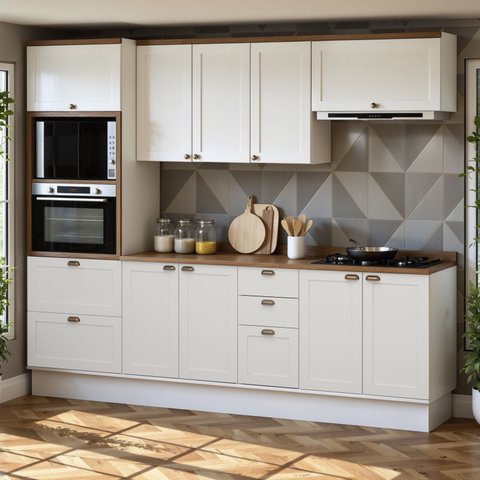 Armário de Cozinha Modulada 2,70m 10 Peças Iluminata Genialflex
